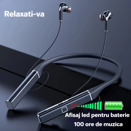 Căști Over-the-Neck Bluetooth - 100h Autonomie & Sunet Premium [3]