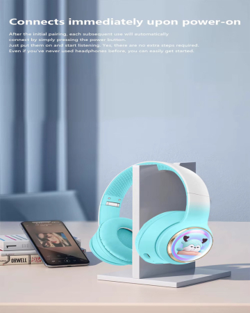 Căști Over-Ear Bluetooth 5.3 – Design Adorabil Inspirat din Animale cu Sunet Hi-Fi și Autonomie 16h [3]