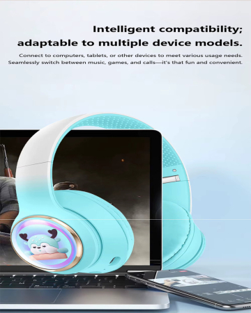 Căști Over-Ear Bluetooth 5.3 – Design Adorabil Inspirat din Animale cu Sunet Hi-Fi și Autonomie 16h [1]