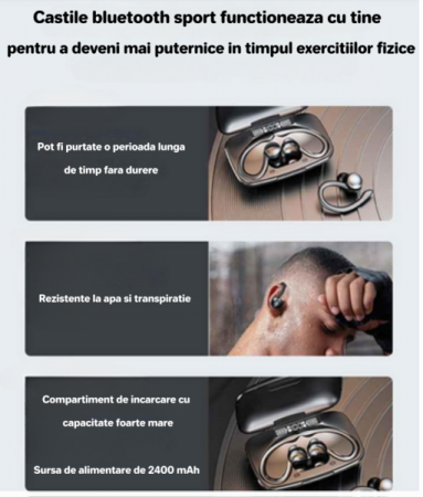 Căști Bluetooth Sport ANC - Performanță Premium pentru Antrenamente [7]
