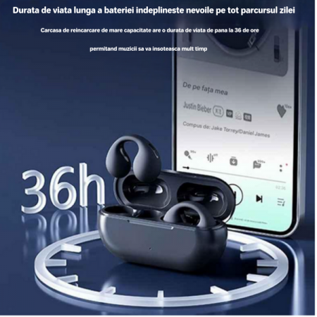 Casti wireless - Căști Bluetooth cu Conducție Ososă - Siguranță Sportivă Premium