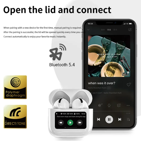 Căști Wireless Bluetooth PRO - Tehnologie Avansată cu Ecran Tactil Inteligent [5]