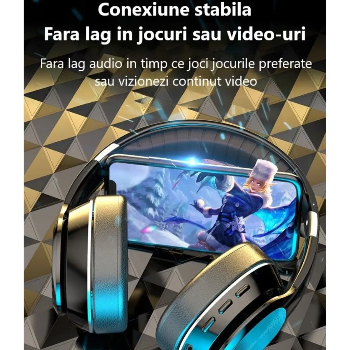 Căști Wireless Over-Ear cu Tehnologie 8D Surround Sound și Card 64GB Inclus [5]