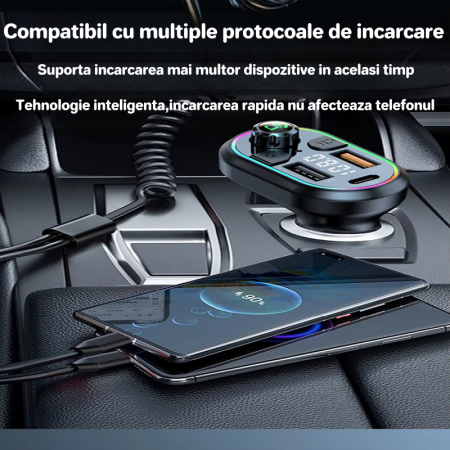 Încărcător Auto 25W PD cu Bluetooth 5.3 & Radio FM | Reducere 50% [4]