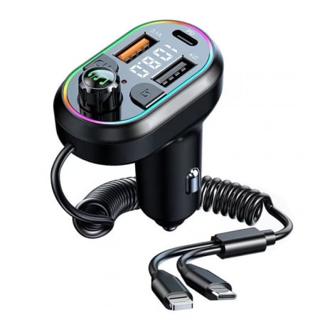 Incarcator rapid masina - Încărcător Auto 25W PD cu Bluetooth 5.3 & Radio FM | Reducere 50%