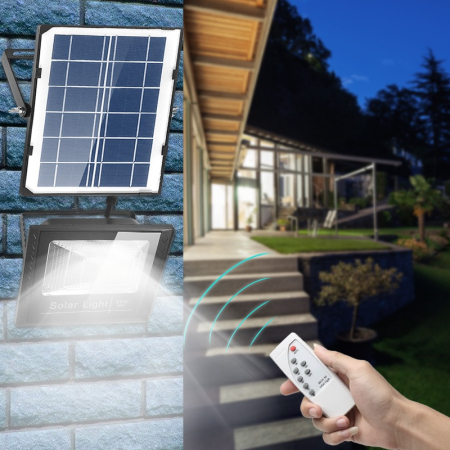 Lampă Solară Exterior 300W – 380 LED SMD cu Telecomandă și Senzor Crepuscular [4]