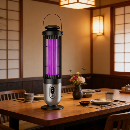 Lampă Anti-Insecte 2-în-1 – Tehnologie UV, Șoc Electric 2000V, Senzor Amurg [7]