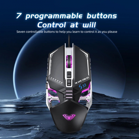 Mouse Gaming Freedom Wolf X6 - 2400 DPI, RGB, 9 Butoane | Moonsky [5]