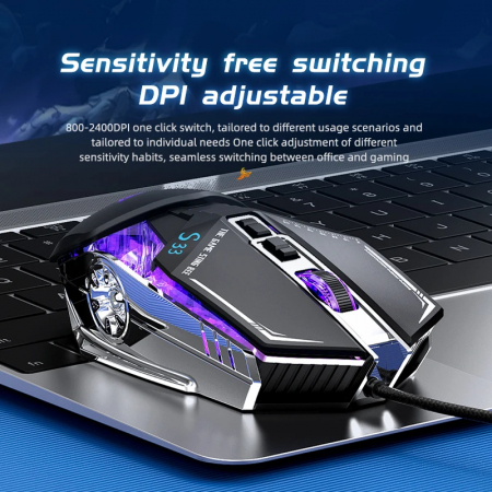 Mouse Gaming Freedom Wolf X6 - 2400 DPI, RGB, 9 Butoane | Moonsky [2]