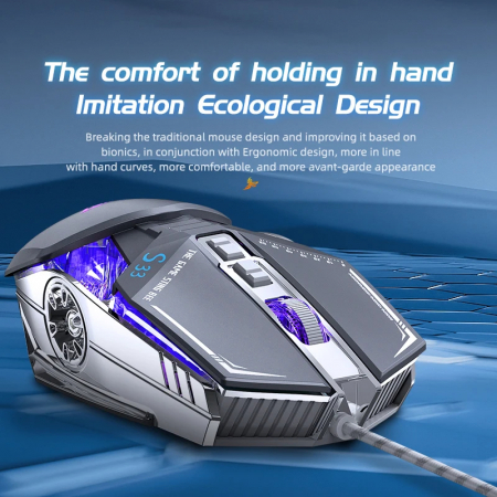 Mouse Gaming Freedom Wolf X6 - 2400 DPI, RGB, 9 Butoane | Moonsky [3]