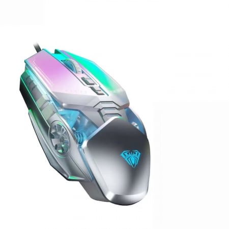 Mouse - Mouse Gaming Freedom Wolf X6 - 2400 DPI, RGB, 9 Butoane | Moonsky