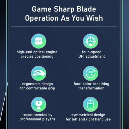 Mouse Gaming Freedom Wolf X6 - 2400 DPI, RGB, 9 Butoane | Moonsky [8]