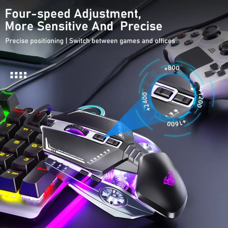 Mouse Gaming Freedom Wolf X6 - 2400 DPI, RGB, 9 Butoane | Moonsky [7]