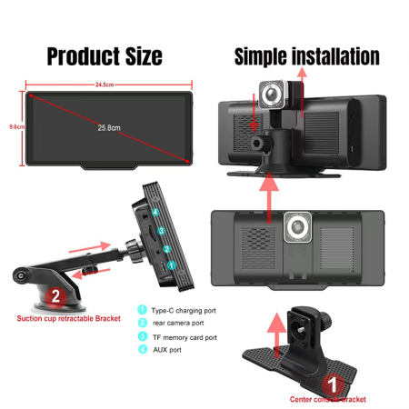 Sistem Multimedia Auto 10.26″ – CarPlay Wireless, Cameră 4K, Android Auto [1]