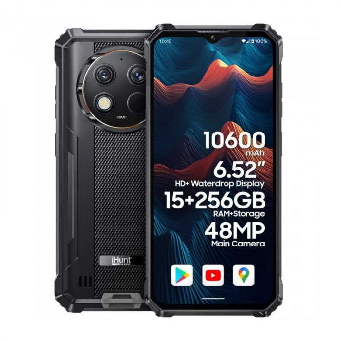 Telefon iHunt Titan P15000 Ultra Black, 256gb, Camera 48mpx, Display 6.5 , Rugged [1]