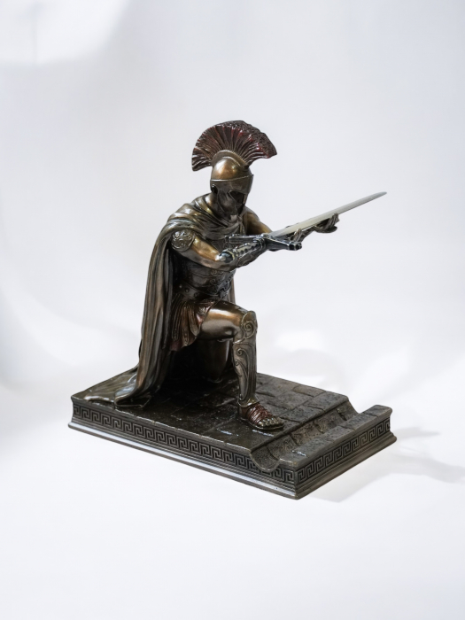 Centurion roman - Suport premium pentru stilou - Statuie din bronz și rășină [7]