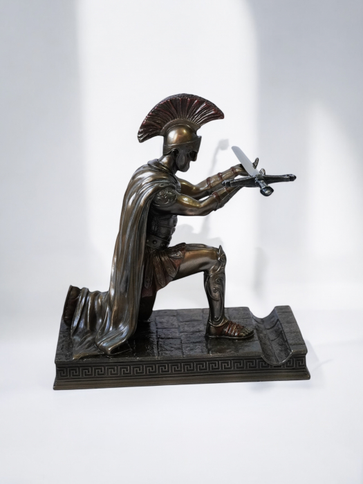 Centurion roman - Suport premium pentru stilou - Statuie din bronz și rășină [6]