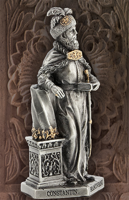 Constantin Brâncoveanu -  Statuetă din plumb sau rășină cu personaje istorice românești [5]
