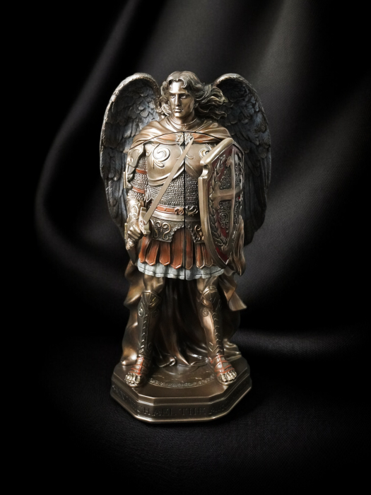 Sfântul Arhanghel Mihail triptic - Statuie premium din bronz și rășină [1]