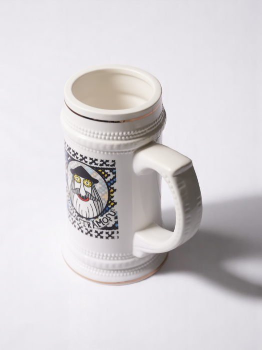 Strămoș albastru - halbă de bere cu motiv tradițional din Maramureș [3]