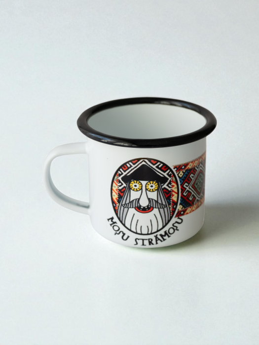 Strămoș arhaic - cană emailată motive tradiționale arhaice [1]