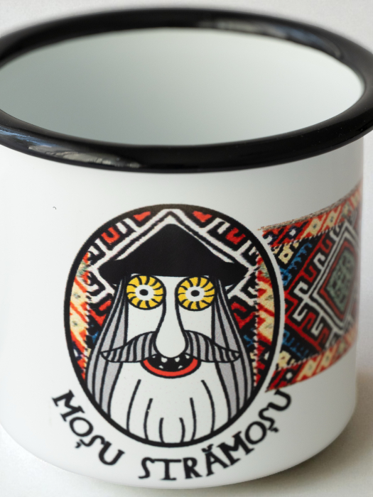 Strămoș arhaic - cană emailată motive tradiționale arhaice [2]