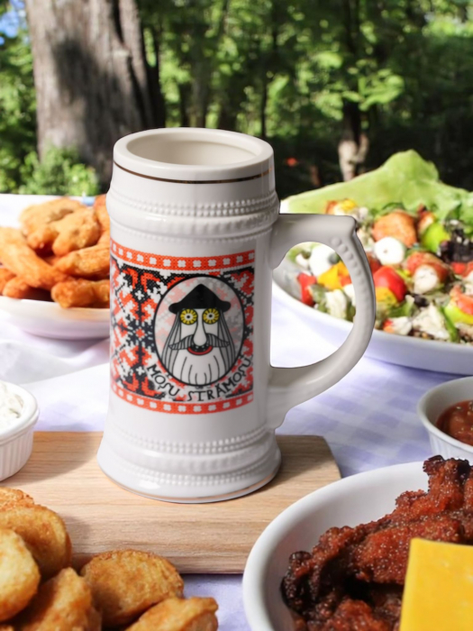 Strămoș roșu - halbă de bere cu motiv tradițional din Maramureș [3]