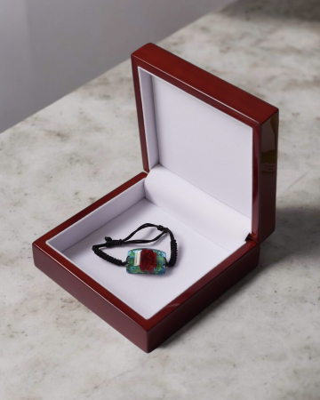 Brățară cu trandafir înrămat în rășină [1]