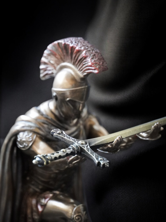 Centurion roman - Suport premium pentru stilou - Statuie din bronz și rășină [2]