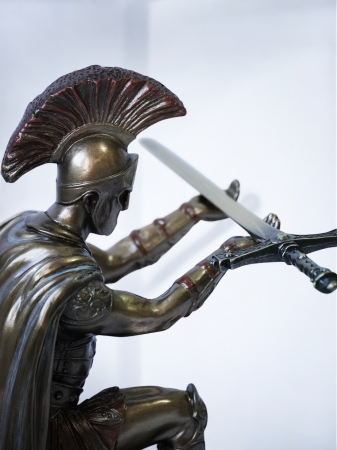 Centurion roman - Suport premium pentru stilou - Statuie din bronz și rășină [4]