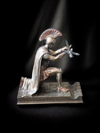 Centurion roman - Suport premium pentru stilou - Statuie din bronz și rășină [1]