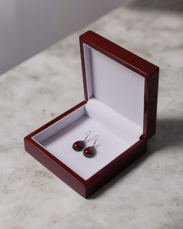 Cercei cu trandafir înrămat în rășină [1]