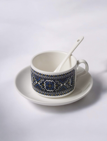 De folosit - Model tradițional Maramureș albastru - ceașcă de cafea din ceramică