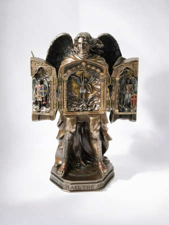 Sfântul Arhanghel Mihail triptic - Statuie premium din bronz și rășină [4]
