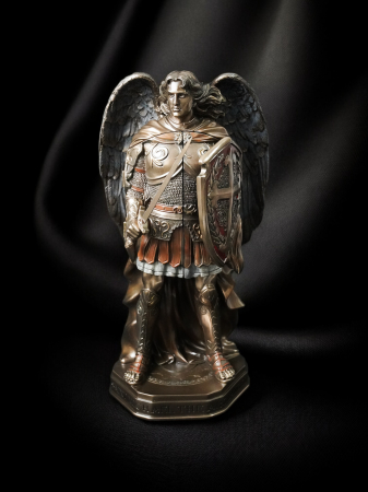 Sfântul Arhanghel Mihail triptic - Statuie premium din bronz și rășină De colecționat - Sfântul Arhanghel Mihail triptic - Statuie premium din bronz și rășină