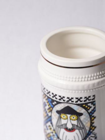 Strămoș albastru - halbă de bere cu motiv tradițional din Maramureș [1]