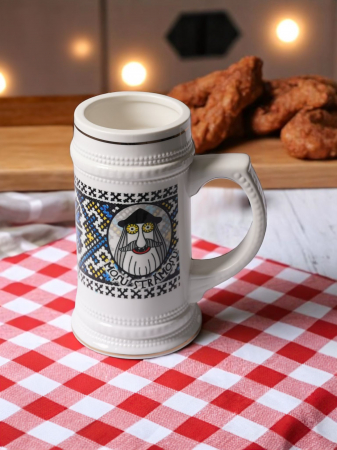 Strămoș albastru - halbă de bere cu motiv tradițional din Maramureș [3]