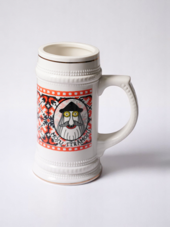 Halbe de bere - Strămoș roșu - halbă de bere cu motiv tradițional din Maramureș