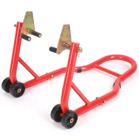 ACCESORII - Stander Moto Față Universal cu Suporturi sub Furcă A-PRO, Roșu