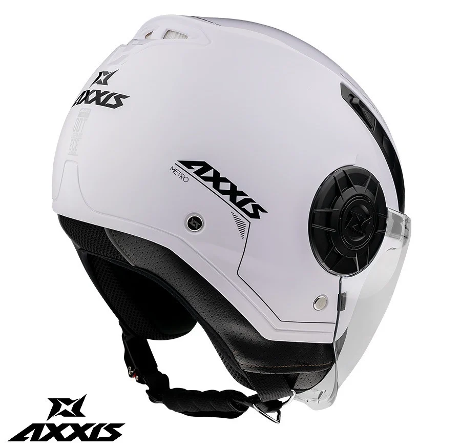 Casca Axxis model Metro S A0 alb lucios (open face) - omologare noua ECE 22.06 - tip viziera: MT-V-26B [3]