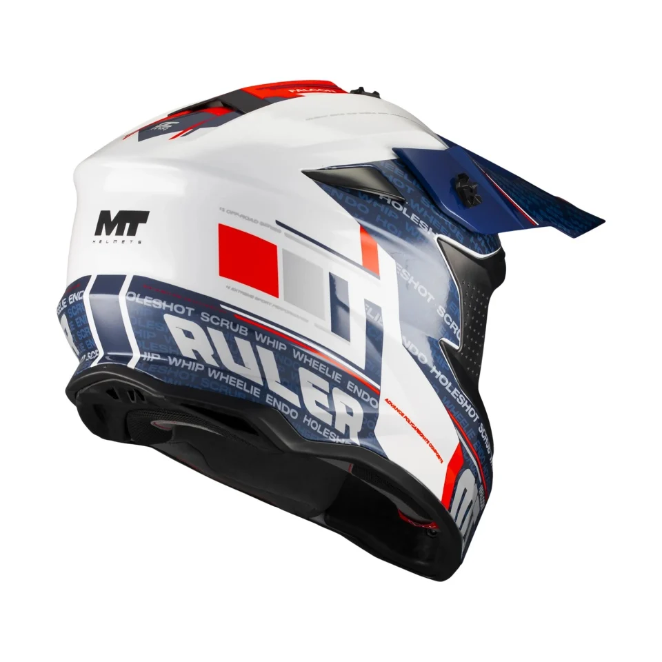 Casca enduro/offroad MT model Falcon S Ruler A15 alb lucios [4]