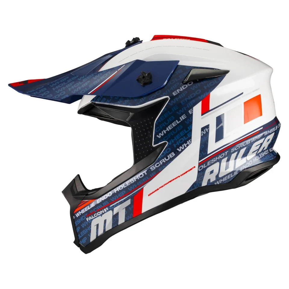Casca enduro/offroad MT model Falcon S Ruler A15 alb lucios [3]