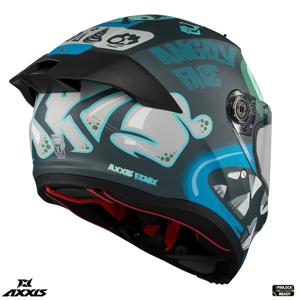 Casca integrala Axxis Fenix Angry Face C7 albastru mat - tip viziera: MT-V-31B - DKS429 [7]