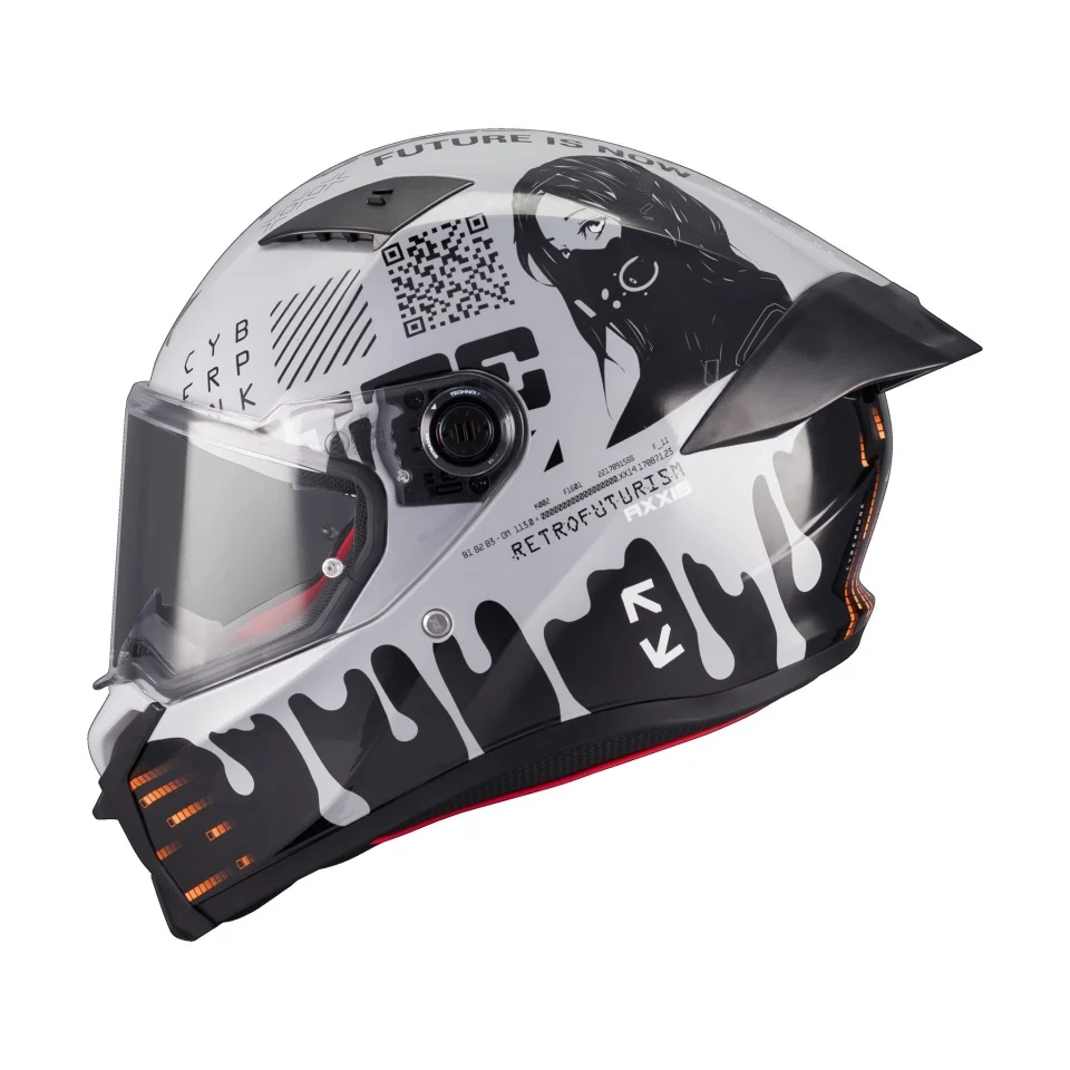 Casca integrala Axxis Fenix Cyberpunk C4 alb lucios - tip viziera: MT-V-31B - DKS429 [3]