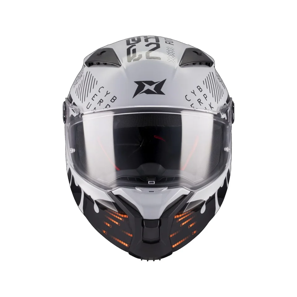 Casca integrala Axxis Fenix Cyberpunk C4 alb lucios - tip viziera: MT-V-31B - DKS429 [2]