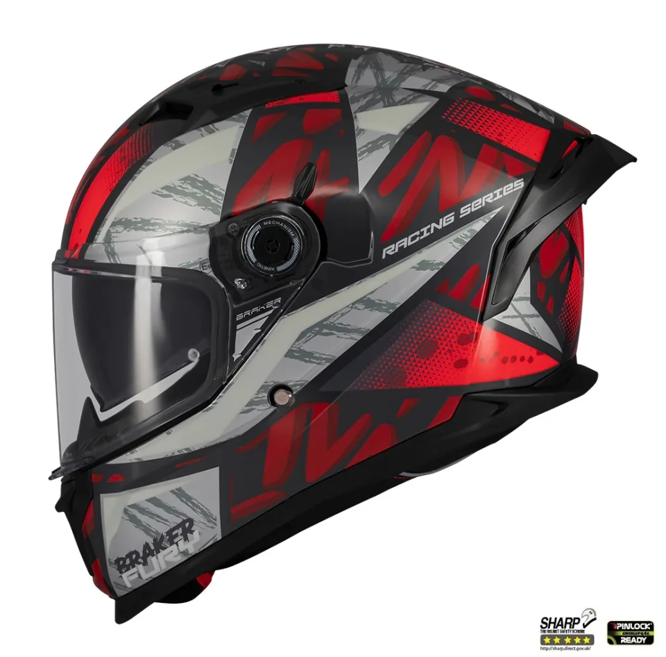 Casca integrala MT Braker SV Fury C5 rosu lucios (ochelari soare integrati) - tip viziera: MT-V-28B - DKS435 - punctaj maxim SHARP Test - 5 stele [3]