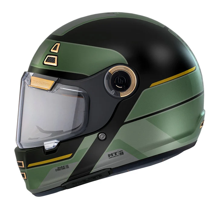 Casca integrala MT Jarama 68th C1 negru verde - model Retro - Cafe Racer [2]