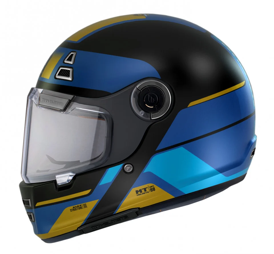 Casca integrala MT Jarama 68th C7 albastru mat - model Retro - Cafe Racer [2]