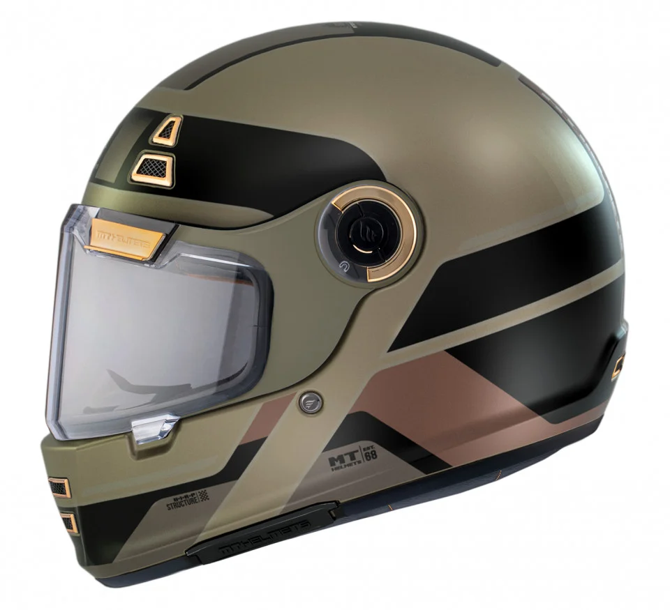 Casca integrala MT Jarama 68th C9 auriu mat - model Retro - Cafe Racer [2]