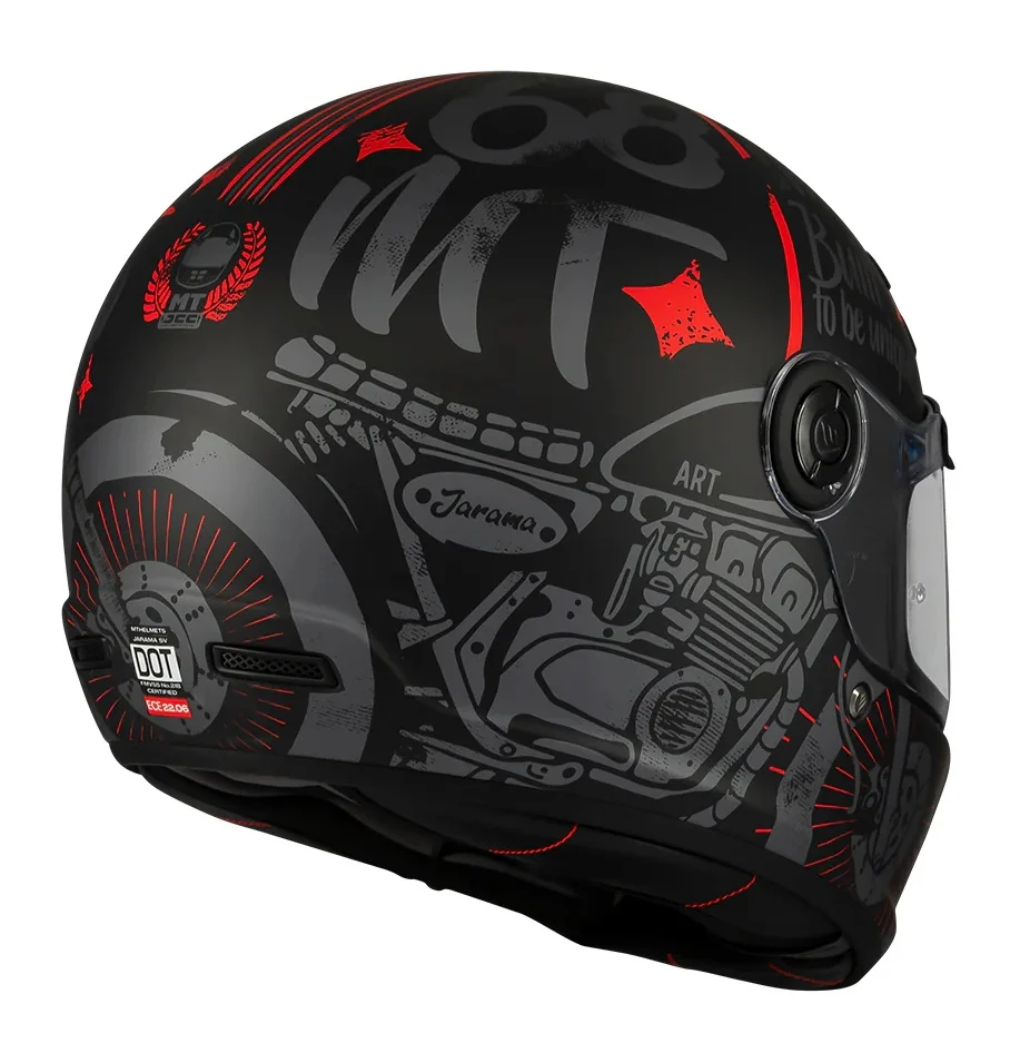 Casca integrala MT Jarama SV Art E5 negru/gri mat - model Retro - Cafe Racer (ochelari soare integrati) - tip viziera: MT-V-32 [6]